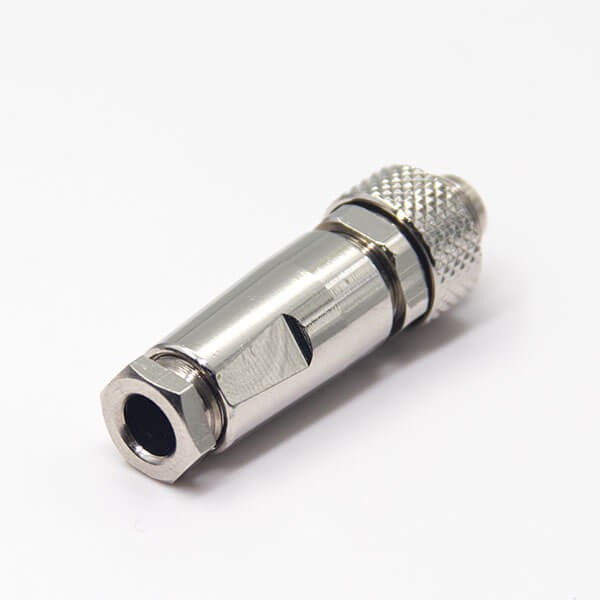 Elecbee Circular Connectors M9 Male Straight Plug 4 Pin Male A Code Solder Contacts Shield