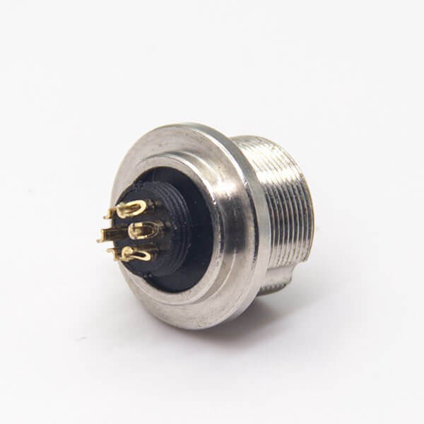 Elecbee 6Pin Connector M9 Female Straight f Front Waterproof Shield Bulkhead Panel mount