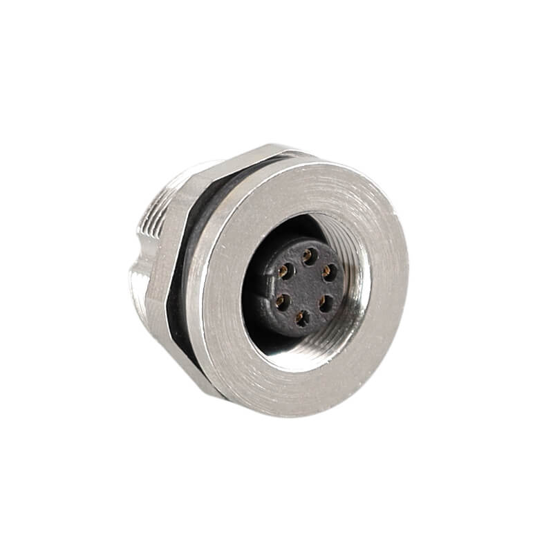 Elecbee Waterproof Female Back Mount Socket M9 Connector 6 Pin for Soldering Cable