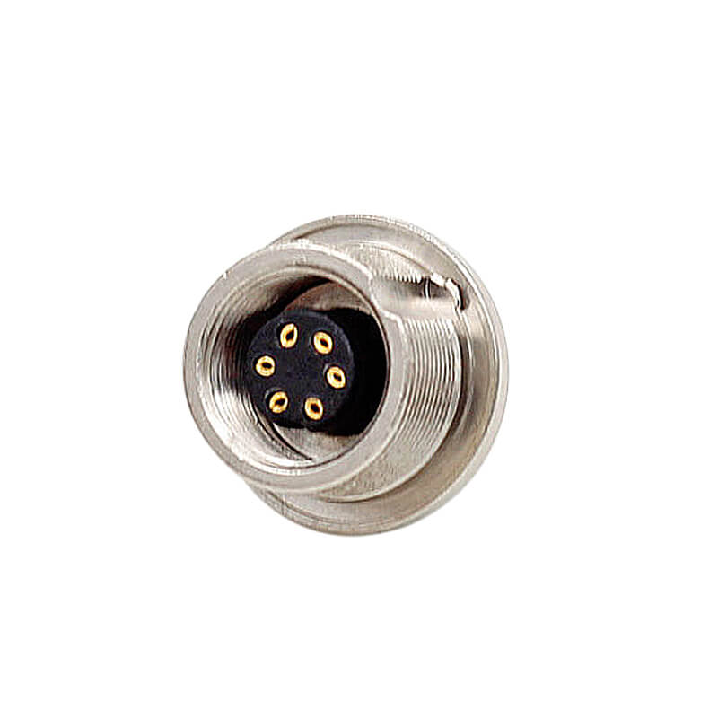 Elecbee Waterproof Female Front Mount Socket M9 Connector 6 Pin for Soldering Cable