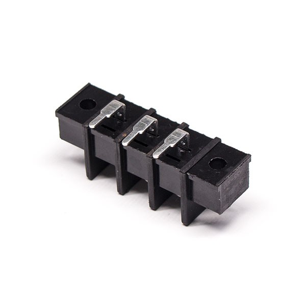 Elecbee Barrier Strip Filtered Terminal Blocks Right Angled Black PCB Mount Connector