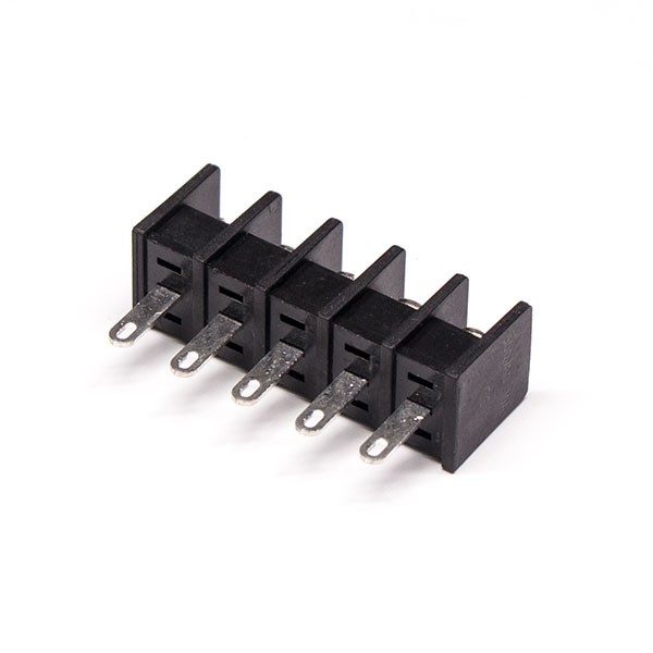 Elecbee Barrier Strips Terminal Block 5pin Straight Through Hole Black PCB Mount