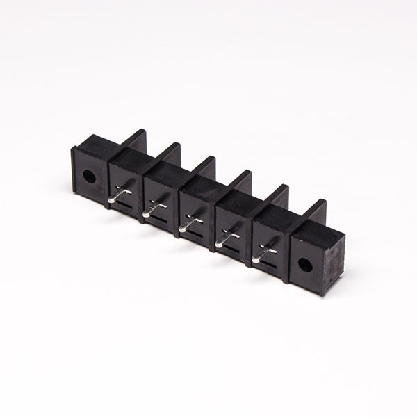 Elecbee Barrier Tterminal Blocks Straight 5pin 2 Holes Flange Black Connector for Cable