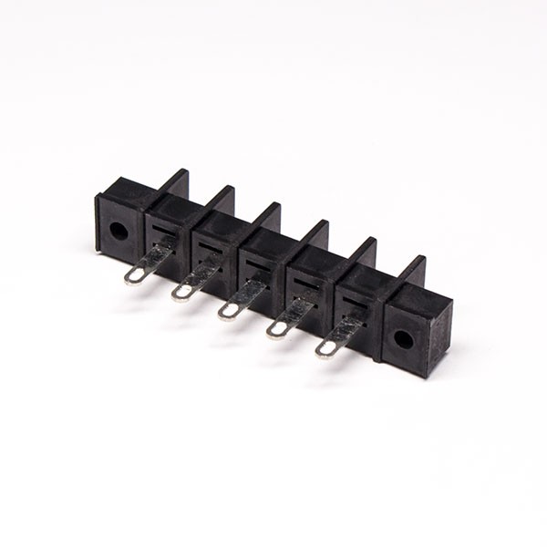 Elecbee Straight Through Terminal Block 2Holes Black Straight Through Hole PCB Mount