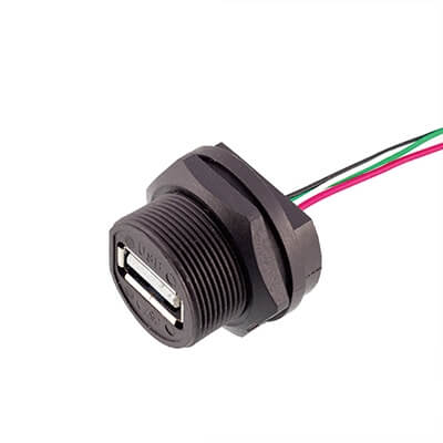 Elecbee USB 2.0 Female Connector Back Mount PCB Receptacle with 20cm Cable