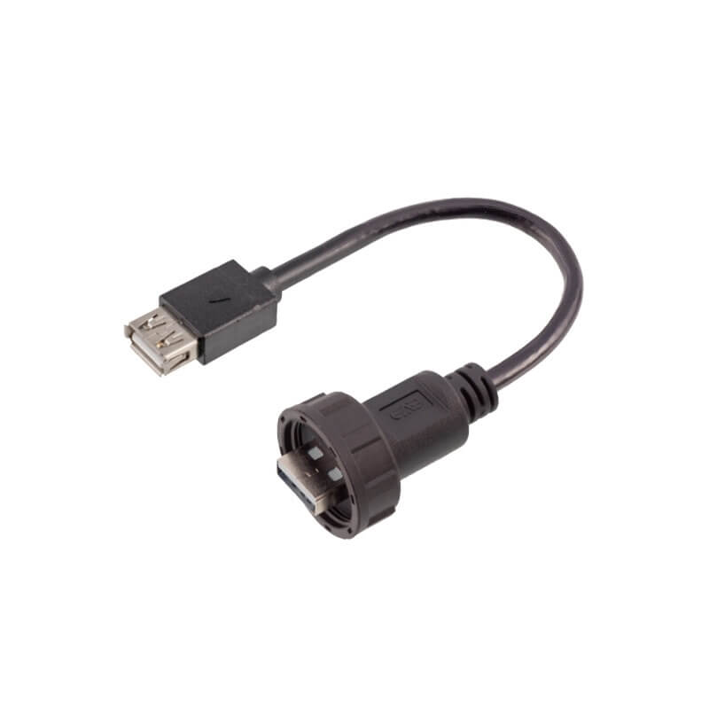 Elecbee USB 2.0 Type A Male to Female Overmolded with cable Waterproof 50cm Length
