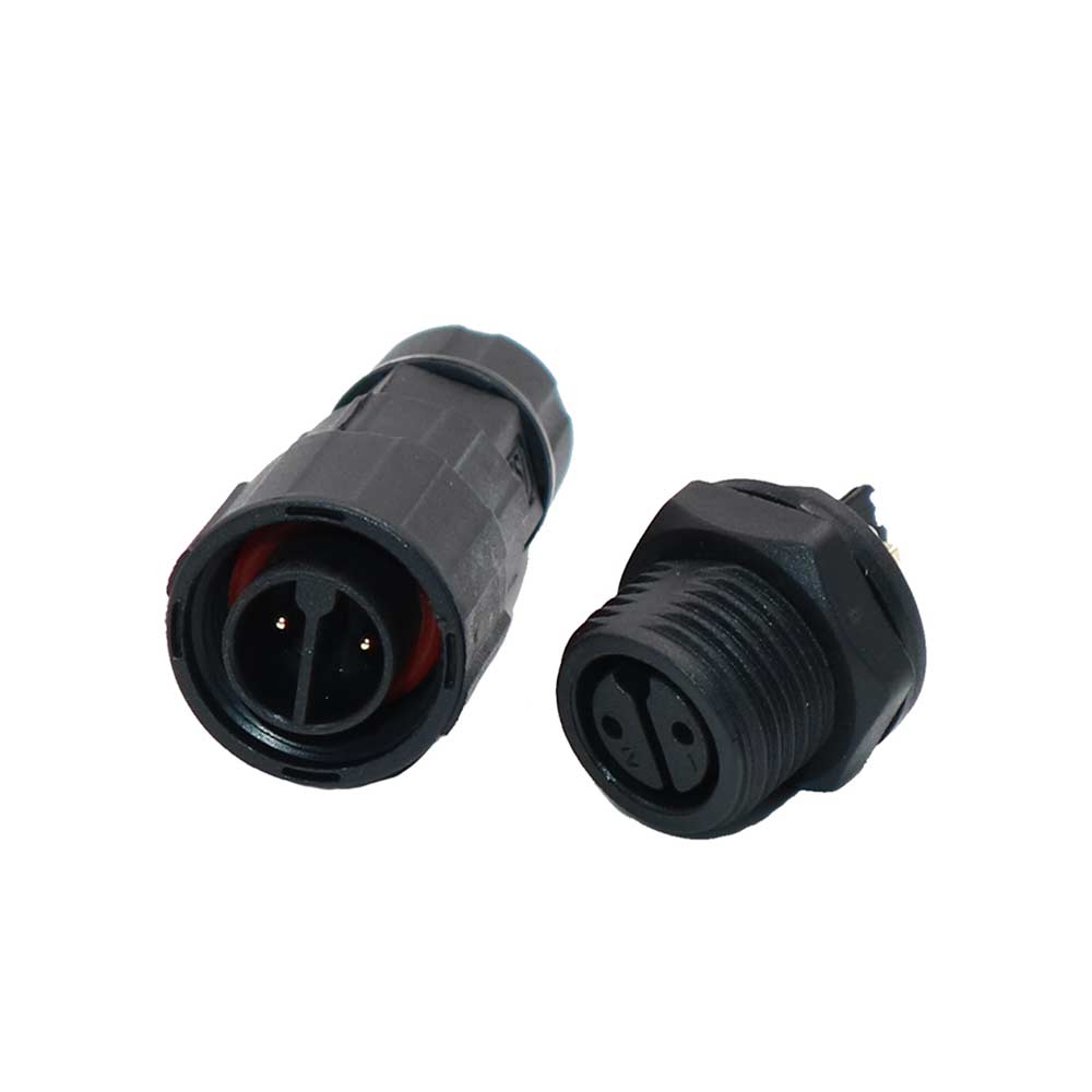 Elecbee Led Power Connector M16 Nylon Waterproof Connector Board-To-Wire Screw Type Plant Light Power Plug 2-Pin