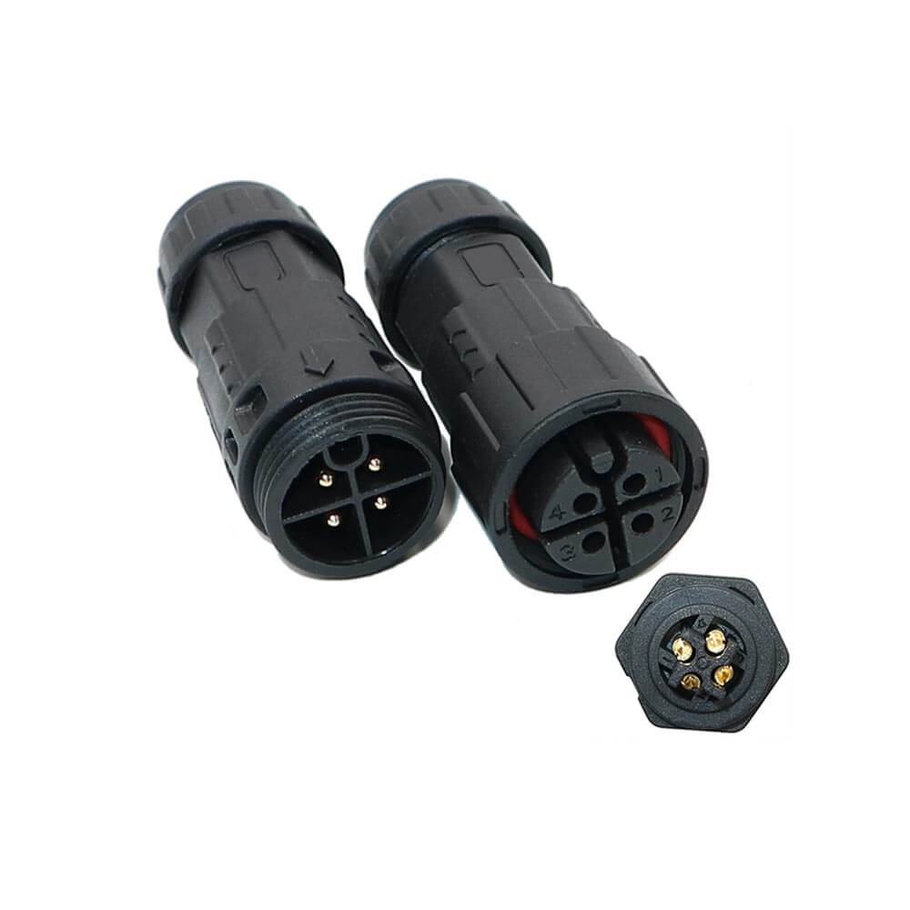 Elecbee M19-4P Welding Waterproof Connector Led Street Light Male and Female Butt Plug Automotive Waterproof Connector