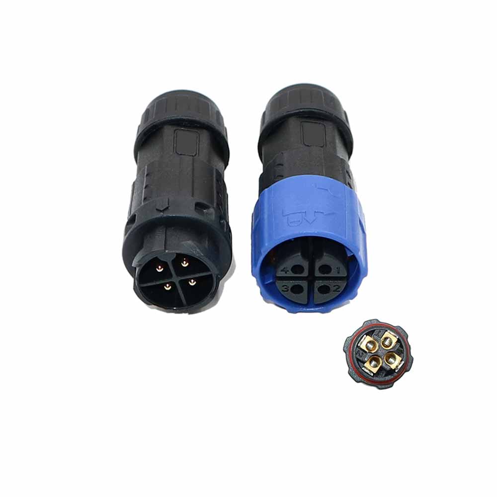 Elecbee M19 Power Connector Waterproof Screw Type Male and Female Bayonet 4-Core Plant Light Power Quick Plug Connector Bayonet