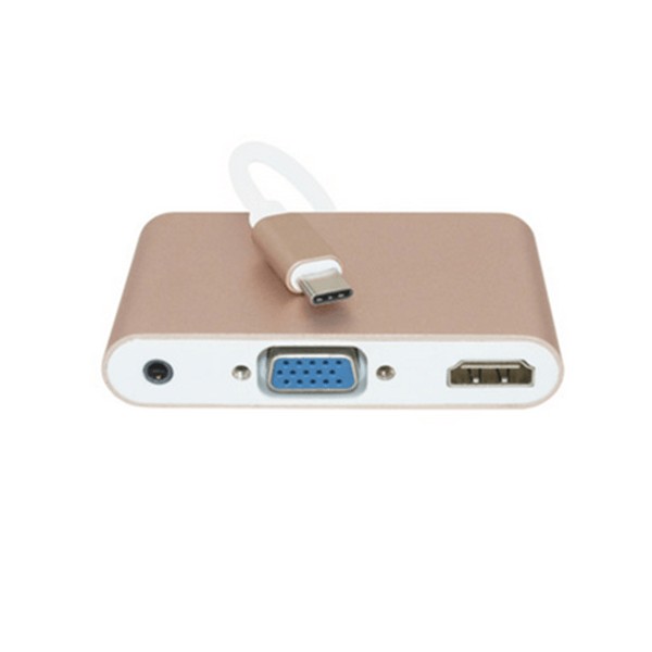 Elecbee 20pcs USB3.1 to HDMI+VGA+3.5mm Audio Cable Thunderbult Converter Adaptor