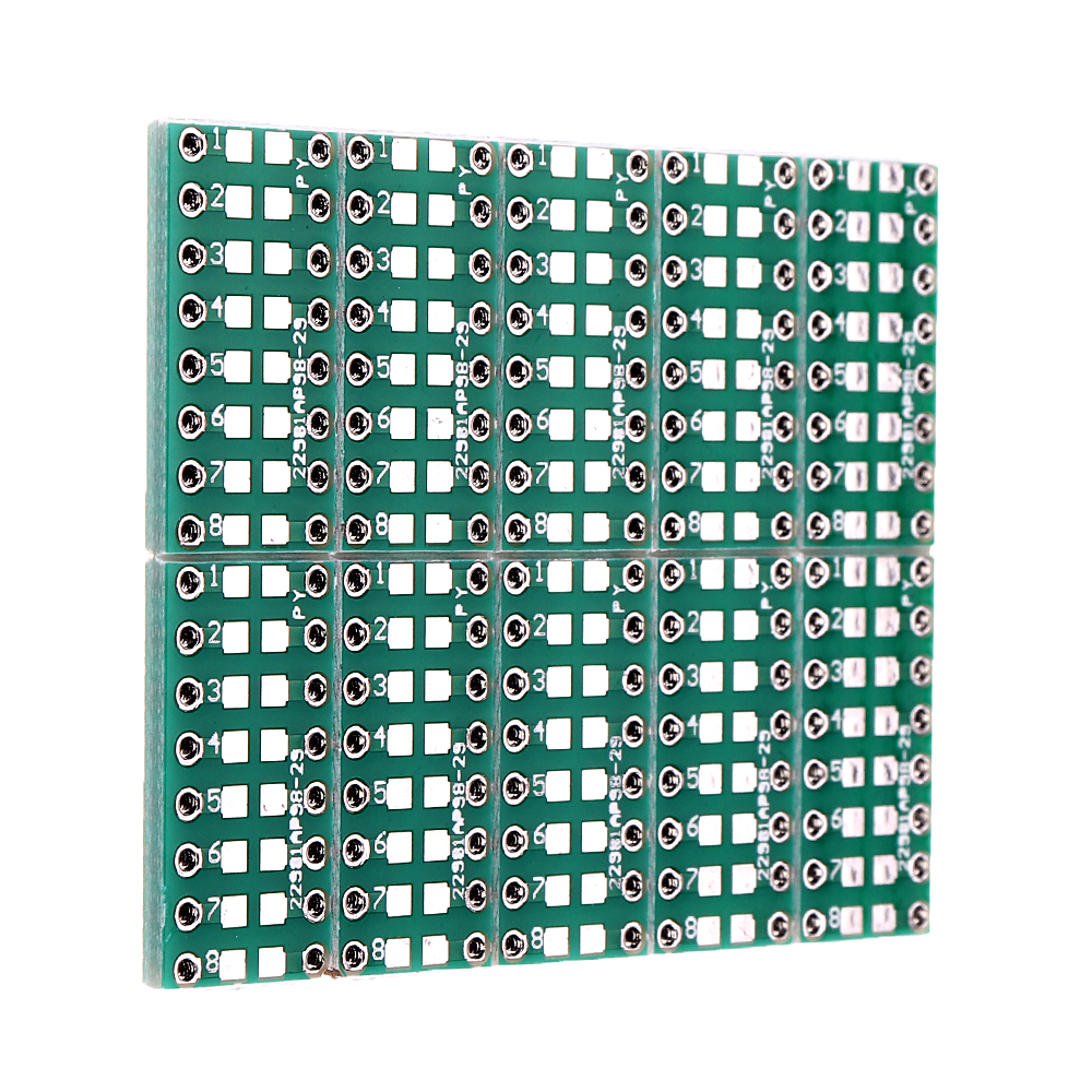 10PCS-SMT-DIP-Adapter-Converter-0805-0603-0402-Capacitor-Resistor-LED-Pinboard-FR4-PCB-Board-254mm-P-1589029