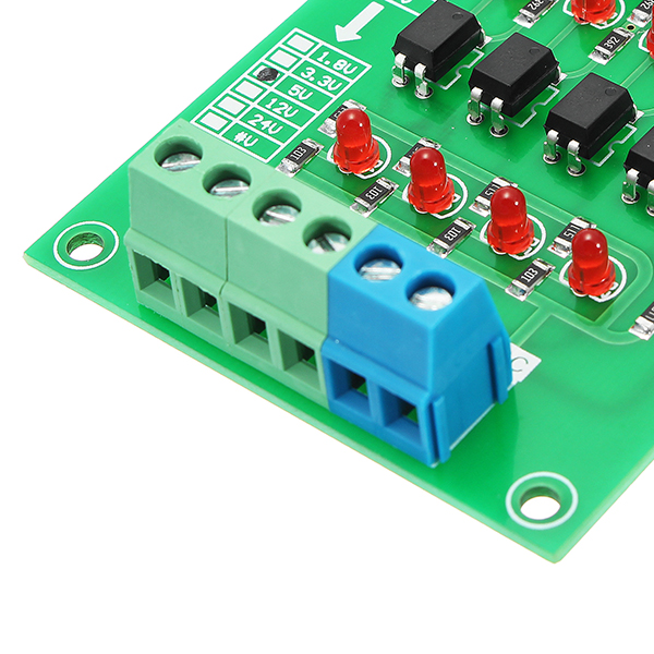4-Kanal Optokoppler Isolationsplatine 3,3V Auf 5V/12V/24V – NPN Ausgang, Für SPS Und Signalisolierung
