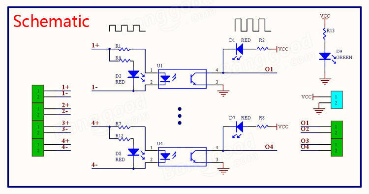 5Pcs-24V-To-5V-4-Channel-Optocoupler-Isolation-Board-Isolated-Module-PLC-Signal-Level-Voltage-Conver-1316235