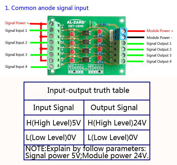 5Pcs-24V-To-5V-4-Channel-Optocoupler-Isolation-Board-Isolated-Module-PLC-Signal-Level-Voltage-Conver-1316235
