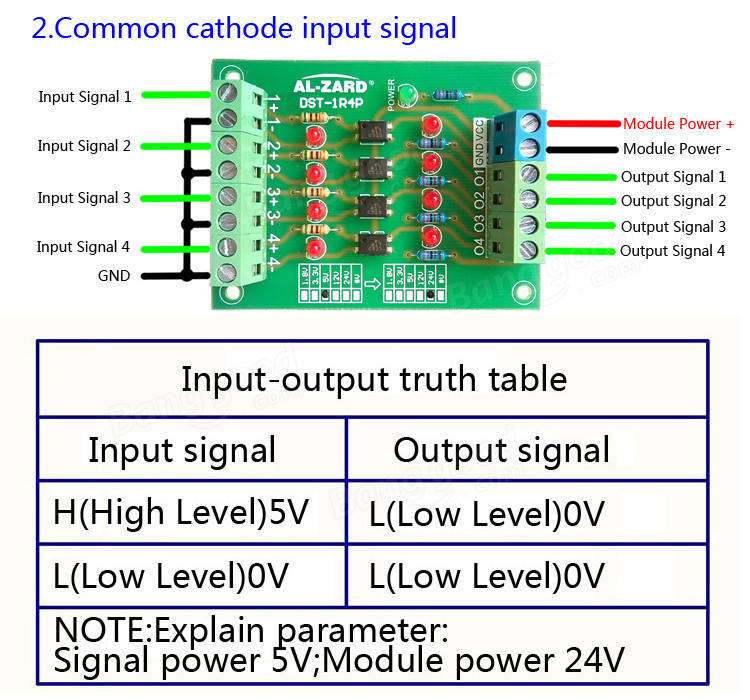 5Pcs-24V-To-5V-4-Channel-Optocoupler-Isolation-Board-Isolated-Module-PLC-Signal-Level-Voltage-Conver-1316235