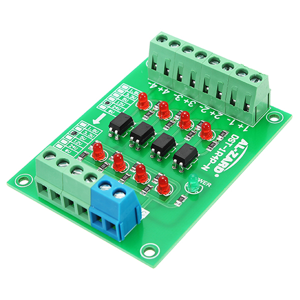5Pcs-24V-To-5V-4-Channel-Optocoupler-Isolation-Board-Isolated-Module-PLC-Signal-Level-Voltage-Conver-1316235