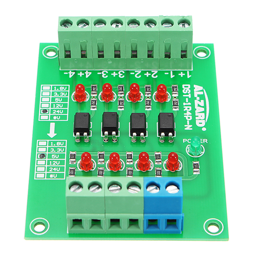 5Pcs-24V-To-5V-4-Channel-Optocoupler-Isolation-Board-Isolated-Module-PLC-Signal-Level-Voltage-Conver-1316235
