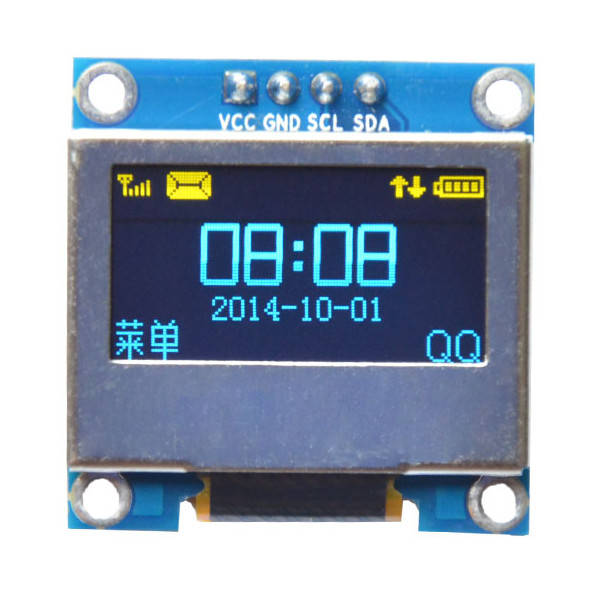 096-Inch-4Pin-Blue-Yellow-IIC-I2C-OLED-Display-With-Screen-Protection-Cover-Geekcreit-for-Arduino----1218855