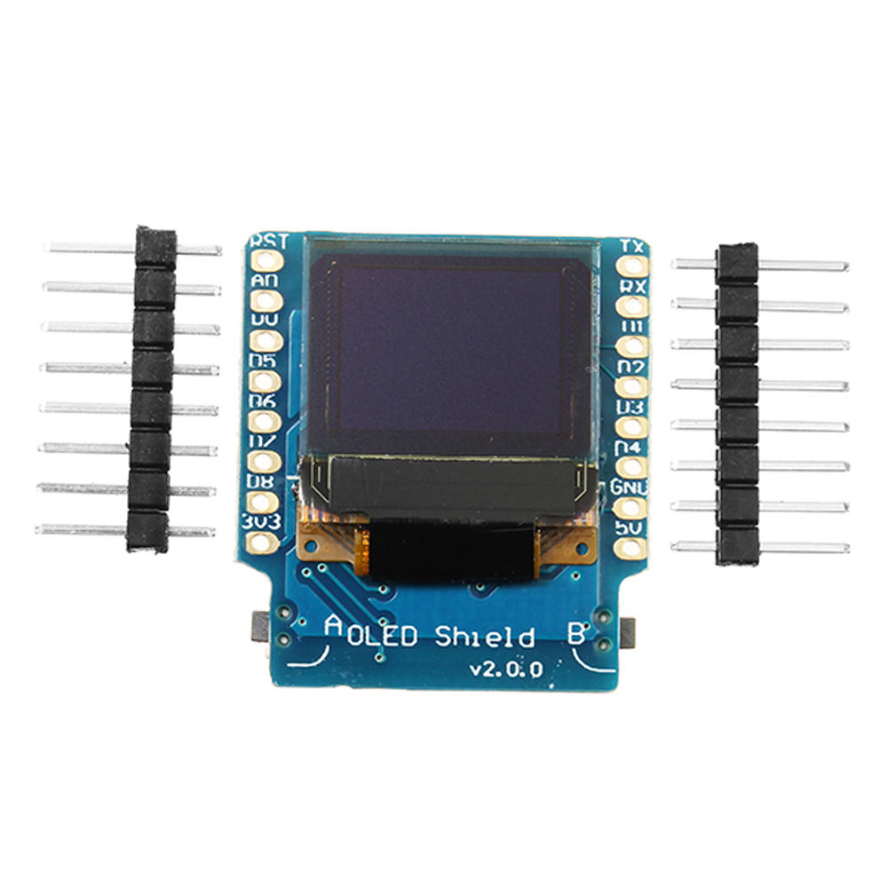Elecbee 5Pcs OLED Shield V2.0.0 For Wemos D1 Mini 0.66inch Inch 64X48 IIC I2C Two Button
