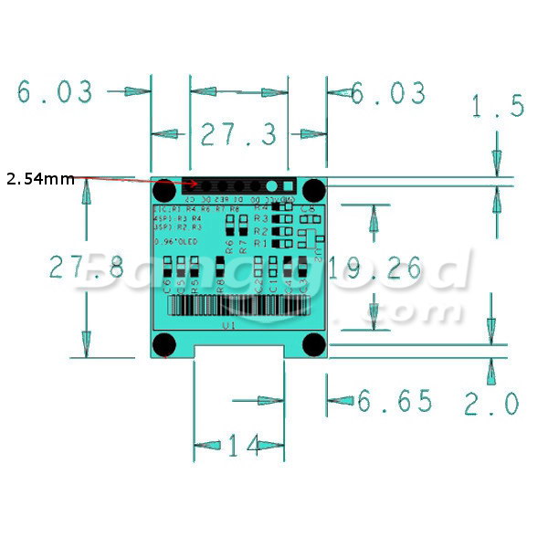 7Pin-096-Inch-IICSPI-Serial-128x64-White-OLED-Display-Module-969266