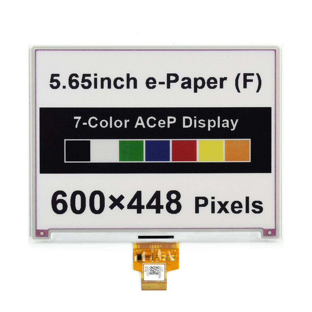 Elecbee 5.65 Inch ACeP 7-Color E-Paper E-Ink Raw Display 600x448 Without PCB SPI Paper-like Bare Screen