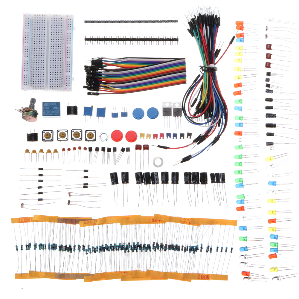 KW-Electronic-Components-Base-Kit-with-17-Classes-Breadboard-Components-Set-Geekcreit-for-Arduino----1703677