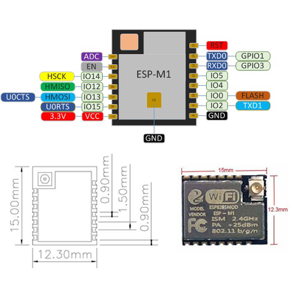 5Pcs-Mini-ESP-M1-ESP8285-Serial-Wireless-WiFi-Transmission-Module-IoT-Compatible-With-ESP8266-1153161