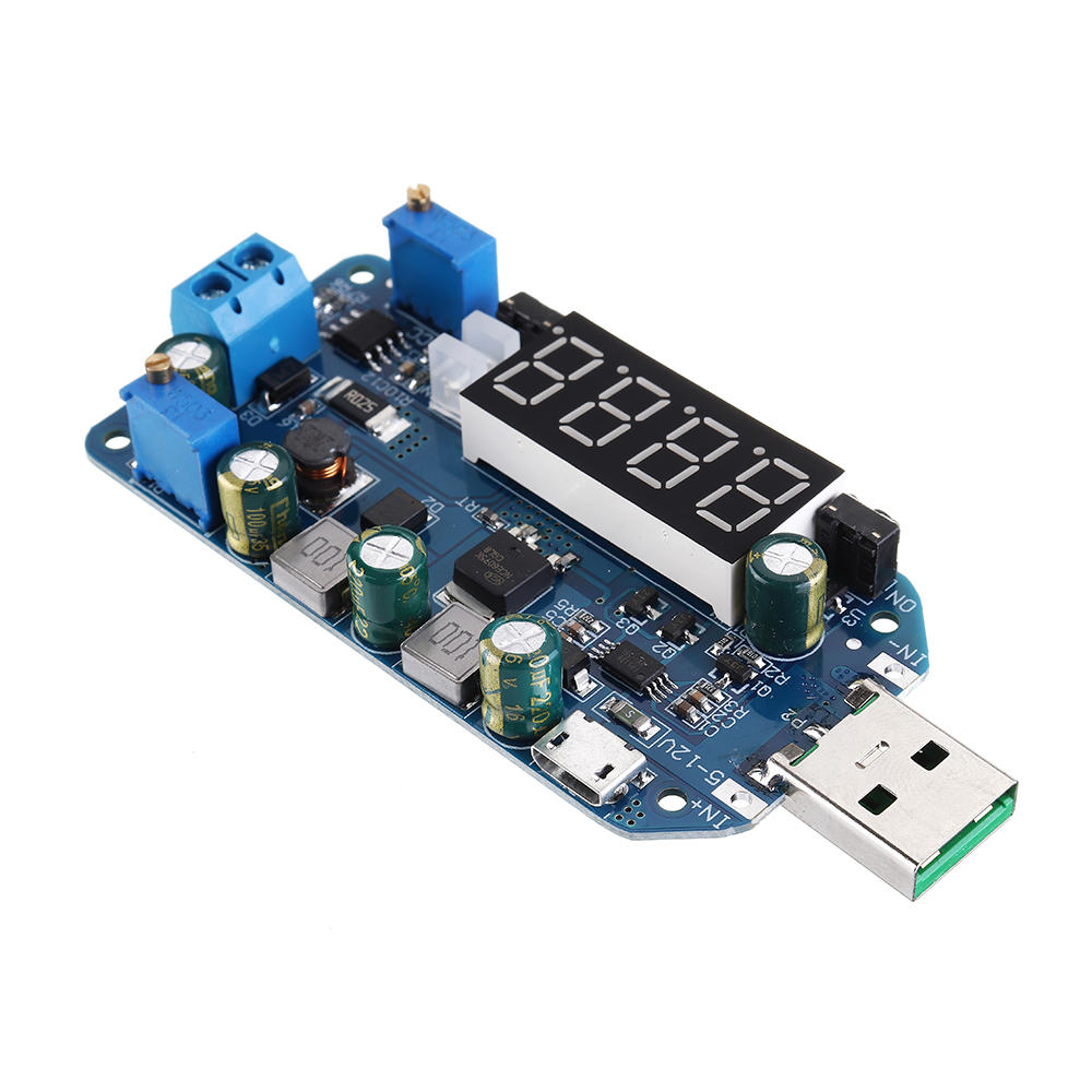 Elecbee 3pcs USB Boost Module 5V to 9V12V Step Up Module Adjustable Voltage Current Display Charging Router Converter without Shell