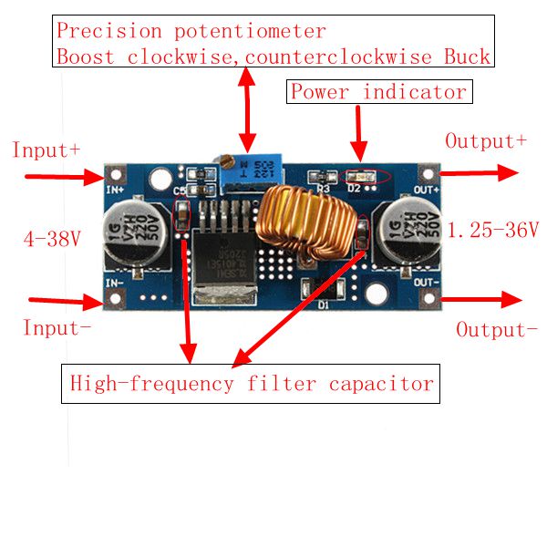 5Pcs-XL4015-5A-DC-DC-Step-Down-Adjustable-Power-Supply-Module-Buck-Converter-1157549