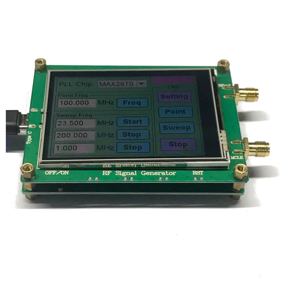 Elecbee 23.5M-6000M 6G Radio Frequency 0.5PPM High Stability Low Noise Signal Source Full Touch Screen