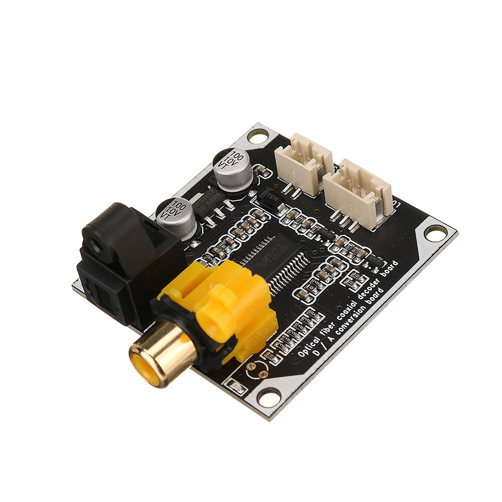 Elecbee 24bit 192khz DAC Digital Audio Decoder Optical Fiber Coaxial Digital Signal Input Stereo Output Decod Board
