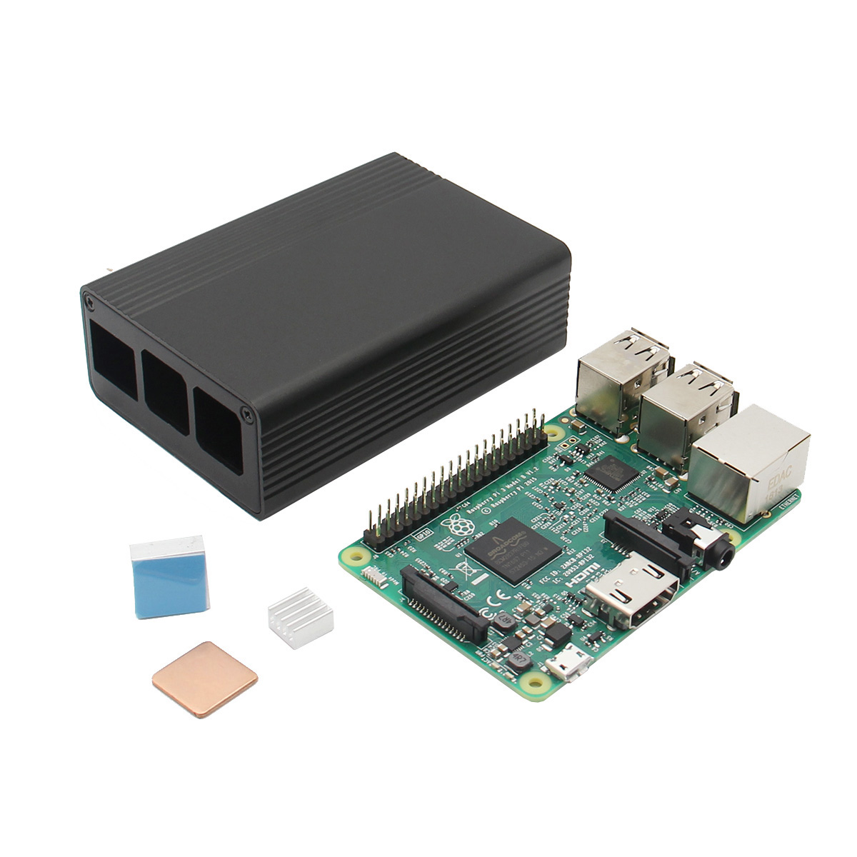 3-In-1-Raspberry-Pi-3-Model-B-Board--Black-Aluminum-Alloy-Case--Aluminum-Copper-Heat-Sink-Kit-1059268