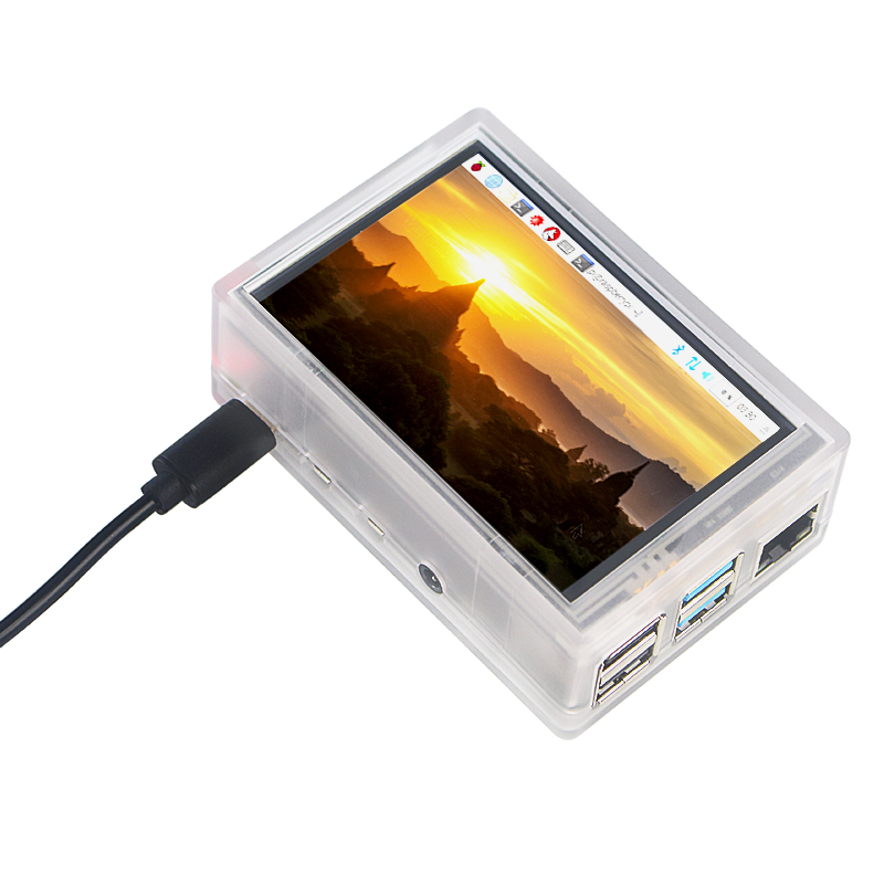 35inch-MHS-LCD-Screen-Display---TransperentBlack-Dual-Use-Box-ABS-Case-Kit-for-Raspberry-Pi-4-Model--1607513