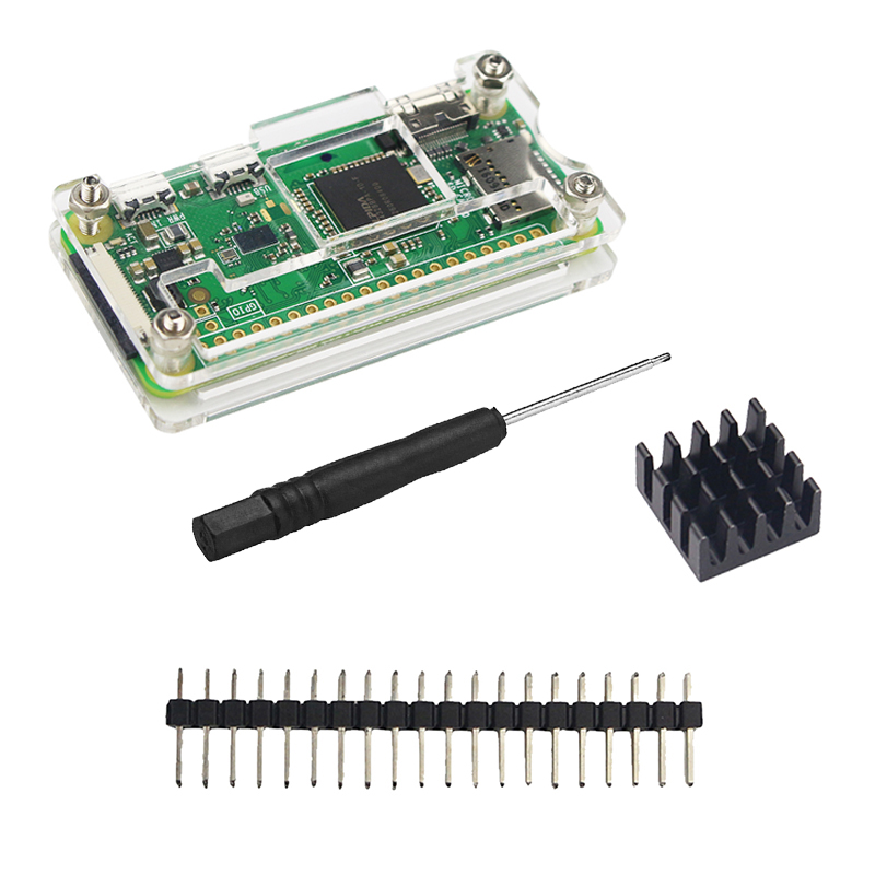 4 in 1 Acrylic Clear Case Enclosure Box + Aluminum Heat Sink + GPIO 40 ...