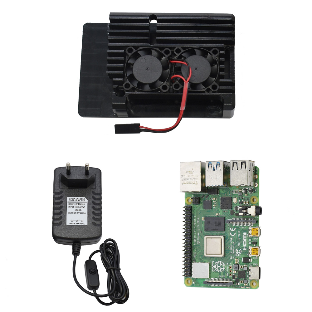 4G-RAM-Raspberry-Pi-4-Model-B-Mainboard--BlackGoldSliver-Aluminum-CNC-Alloy-Protective-Case--Double--1586118