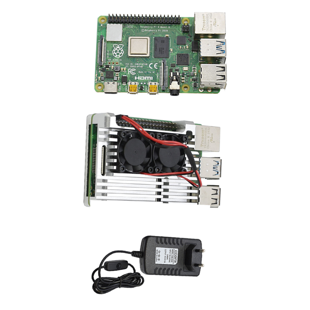 4G-RAM-Raspberry-Pi-4-Model-B-Mainboard--BlackGoldSliver-Aluminum-CNC-Alloy-Protective-Case--Double--1586118