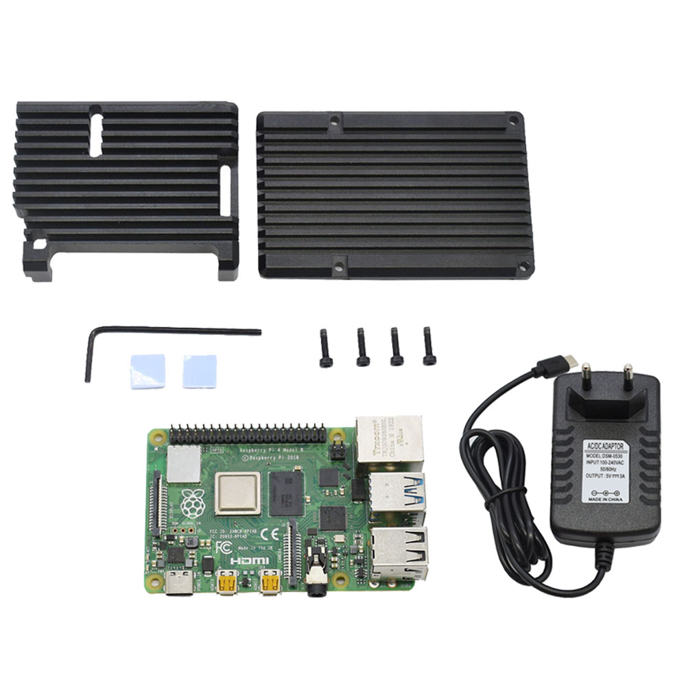 4G-RAM-Raspberry-Pi-4-model-B-Mainboard--5V-3A-power-supply-EU-Plug--BlackRedGoldSliverBlueGrey-Alum-1585471