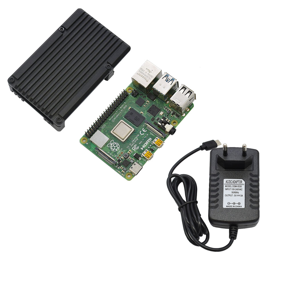 4G-RAM-Raspberry-Pi-4-model-B-Mainboard--5V-3A-power-supply-EU-Plug--BlackRedGoldSliverBlueGrey-Alum-1585471