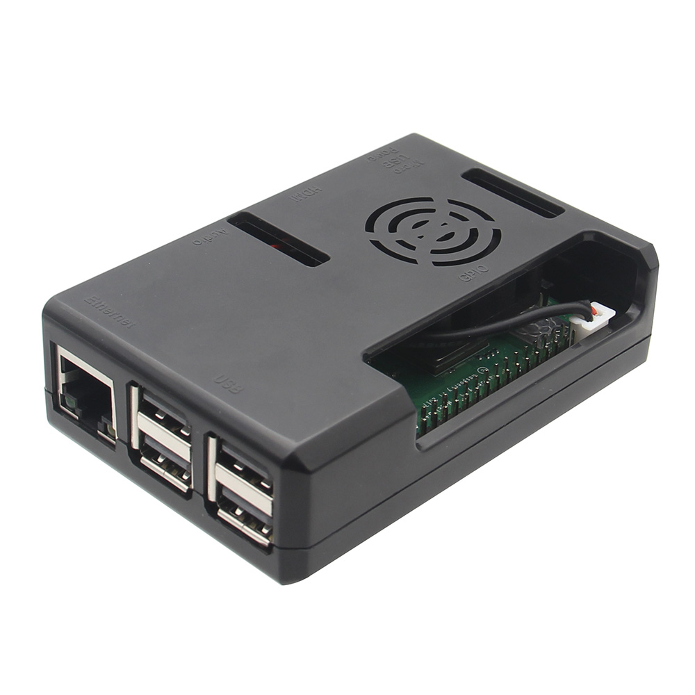 BlackTransparent-ABS-Case-With-Fan-Hole-For-Raspberry-Pi-3-Model-B--3B-1337052