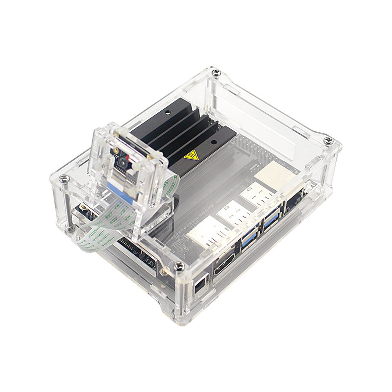 Elecbee C2150 Acrylic Protective Case + Camera Bracket Enclosure Kit for Jetson Nano