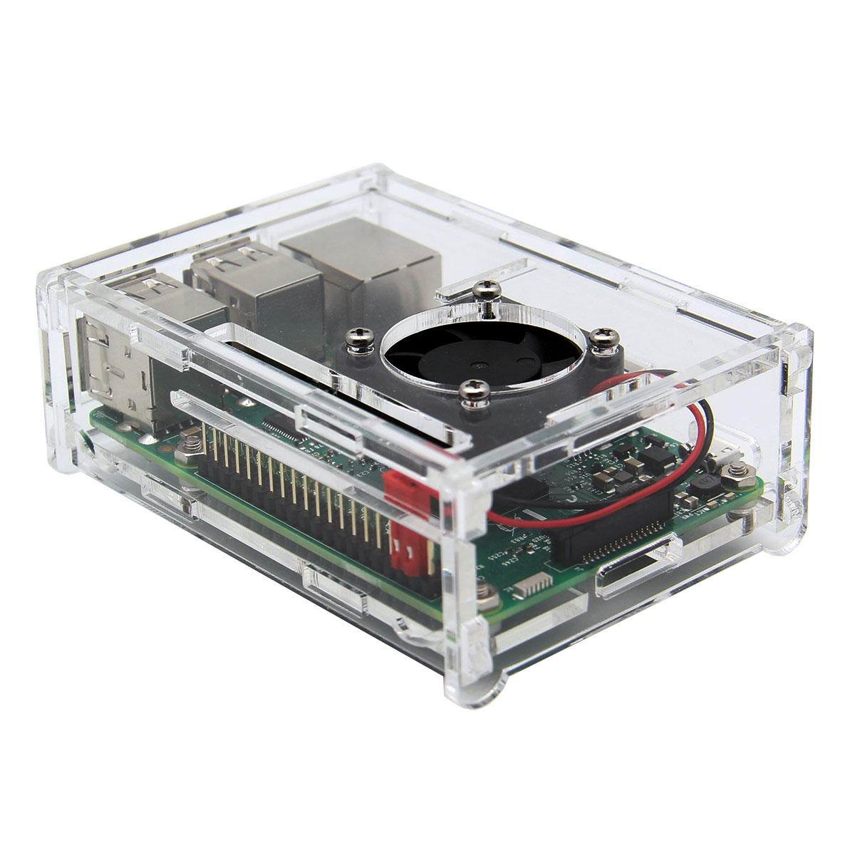 Elecbee DIY Ultra Slim Low Noise Active Cooling Mini Fan For Raspberry Pi 4 Model B / 3B+ / 3B / 2B / B+