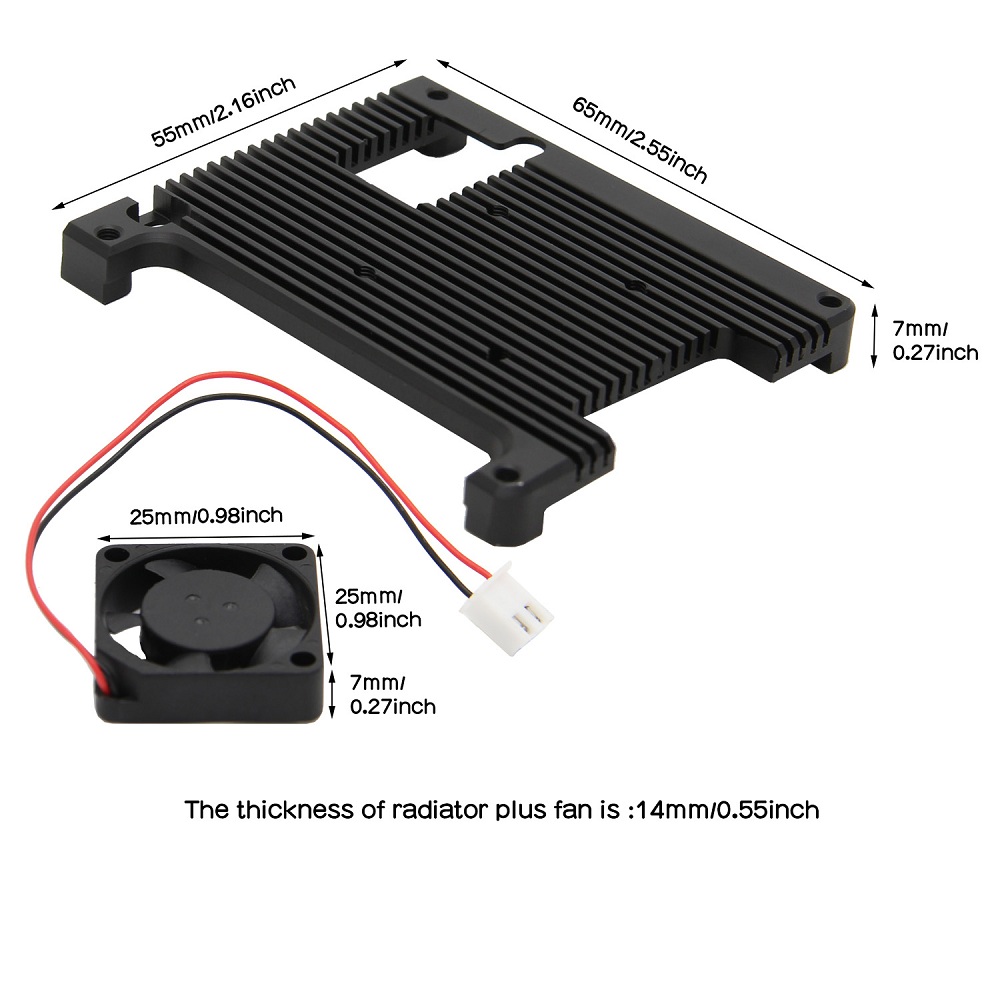 Embedded Armor Aluminum Alloy Radiator Heatsink with 5V Cooling Fan ...
