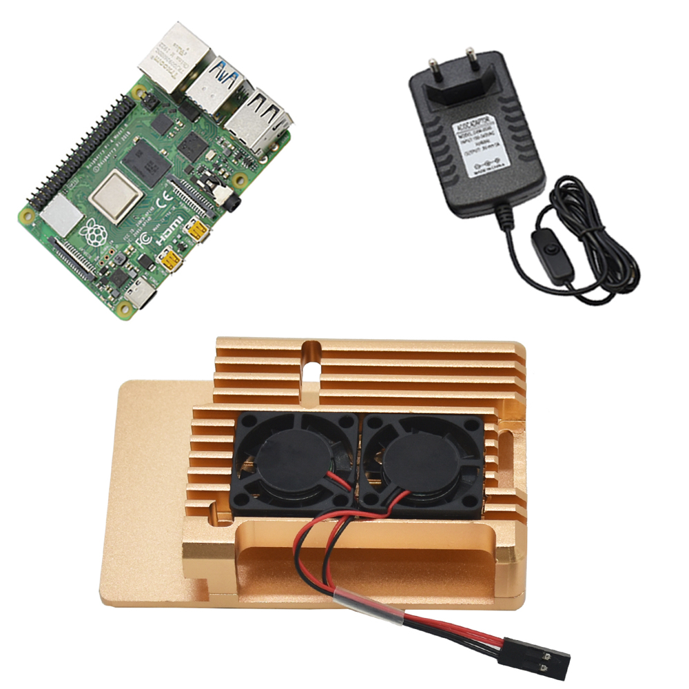 Raspberry-Pi-4B-2G-RAM-Mainboard-With-BlackGoldSliver-Aluminum-CNC-Alloy-Protective-Case--Double-Coo-1586148