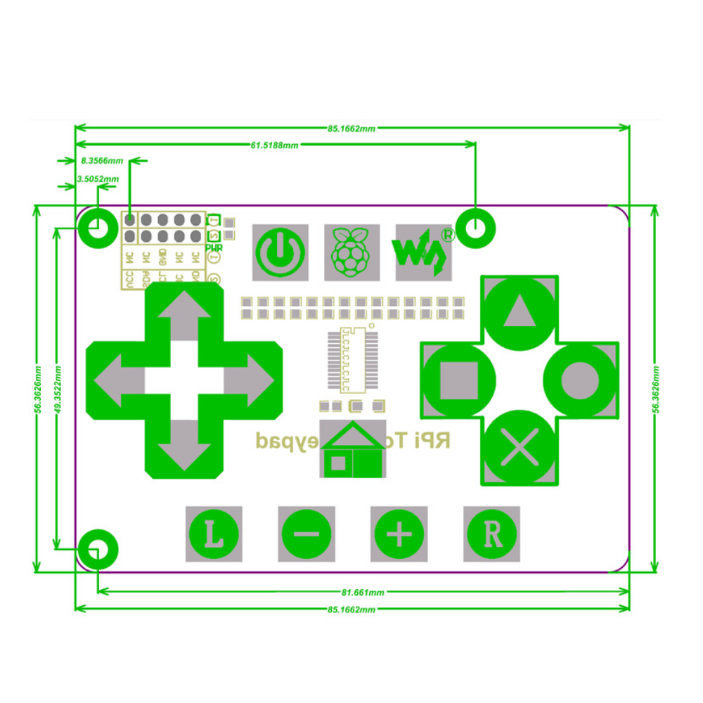 Waveshare-Touch-Keyboard-Module-Expansion-Board-16-Buttons-I2C-Interface-for-Raspberry-Pi-4B-3B-3B-1614629