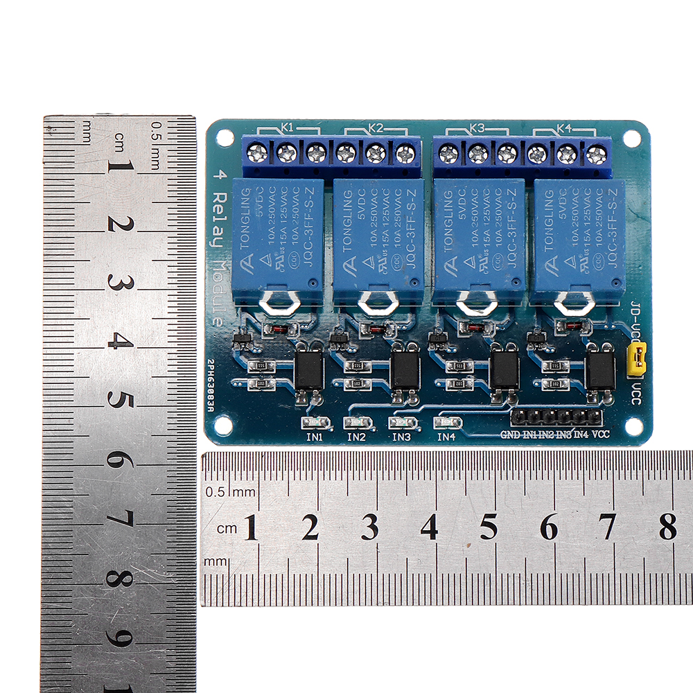 5 Stück 5 V 4-Kanal-Relaismodul PIC ARM DSP AVR MSP430 Blue Geekcreit ...