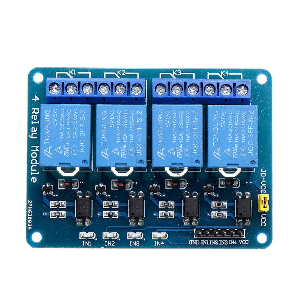 5 Stück 5 V 4-Kanal-Relaismodul PIC ARM DSP AVR MSP430 Blue Geekcreit ...