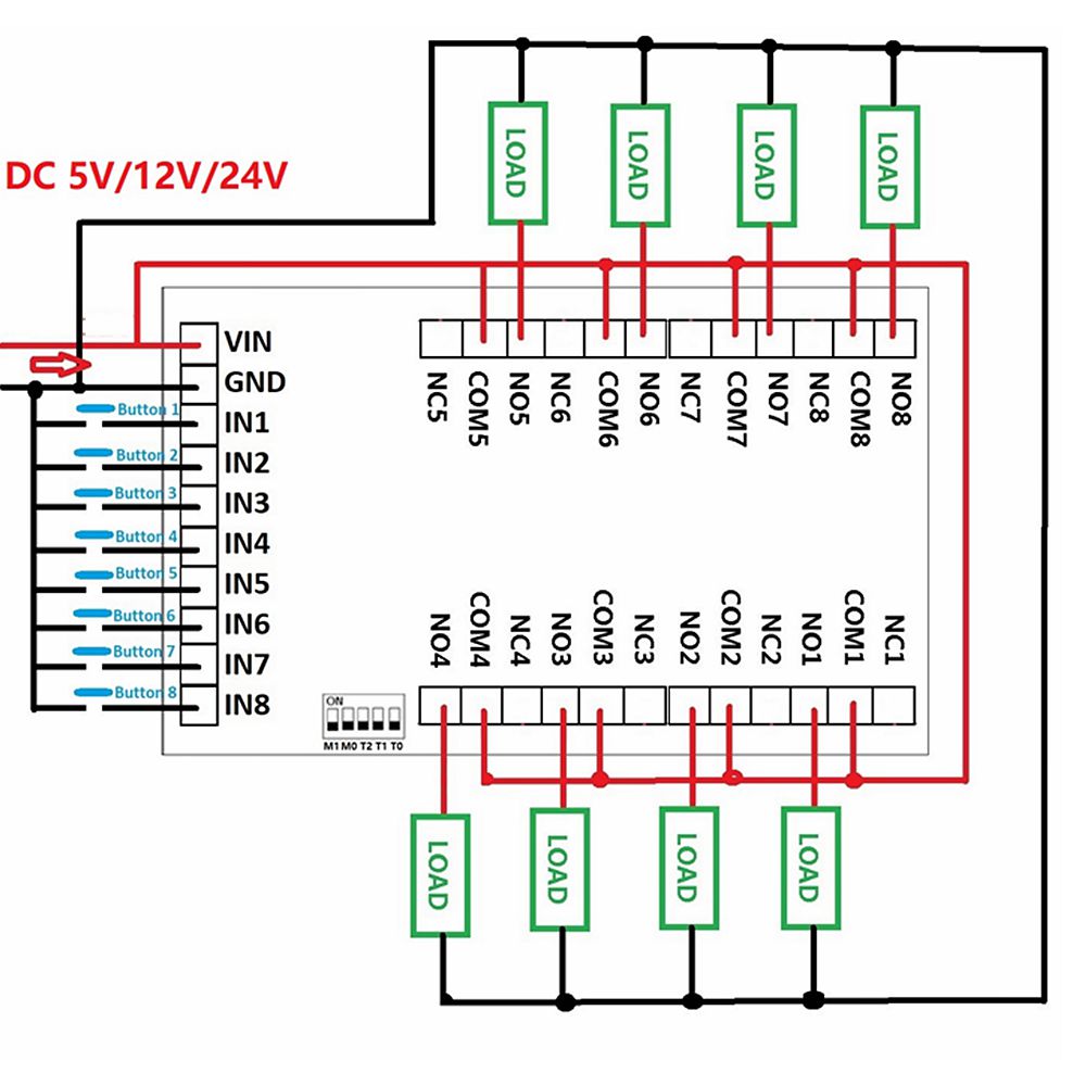 DC-5V-12V-24V-8-Channel-Multifunction-Power-Conditioner-DIP-Switch-Delay-Interlock-Latch-Self-lockin-1625289