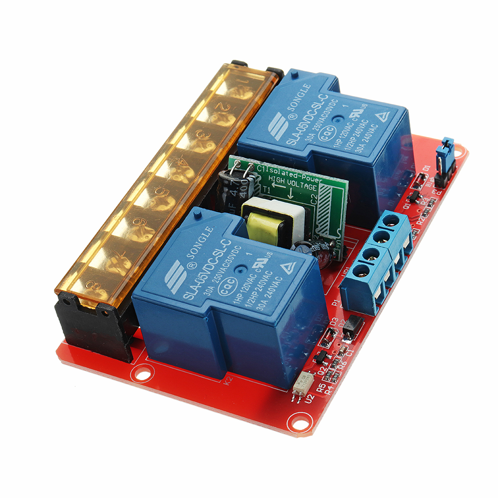 DC-5V-AC-100V-To-250V-30A-760mA-2-Channel-Relay-Module-Board-With-High-And-Low-Level-1306877