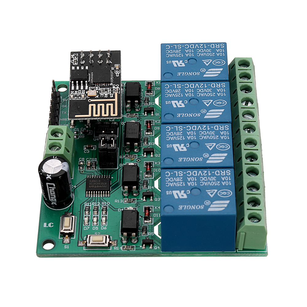 DC12V-ESP8266-Four-Channel-Wifi-Relay-IOT-Smart-Home-Phone-APP-Remote-Control-Switch-1317255
