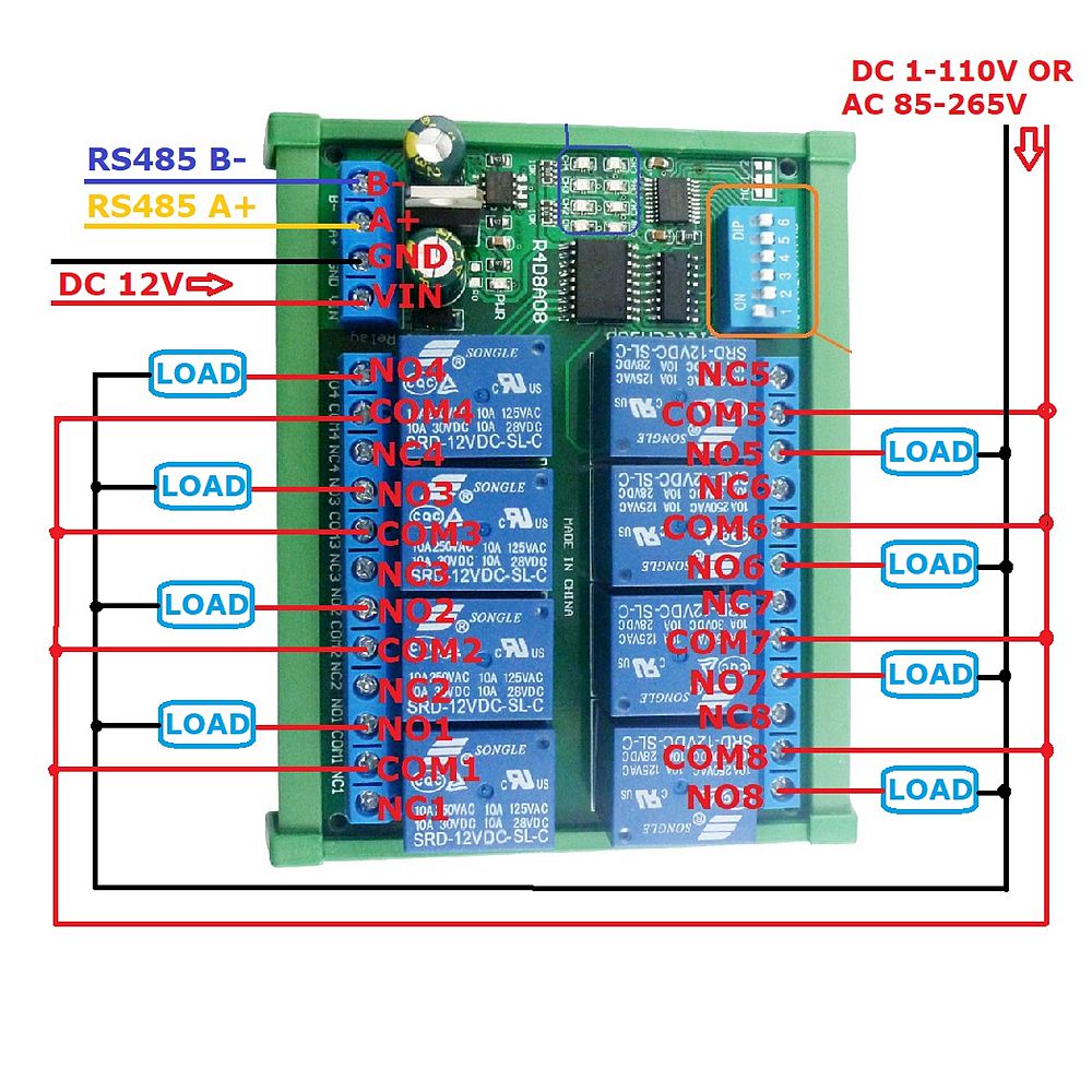 R4D8A08-DC-12V-8-Channel-RS485-Relay-Module-Modbus-RTU-UART-Remote-Control-Switch-withwithout-DIN35--1682495